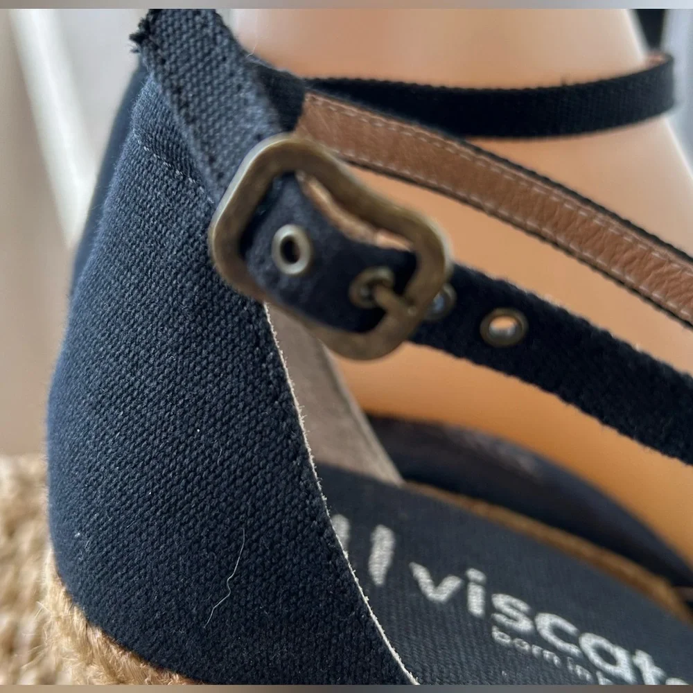 Viscata Brand Women’s Espadrille Wedges Closed Toe Adjustable Buckle Size‎ EU 41